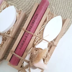 Kommunion Kommunionsgeschenk Fisch Variante 2 Kerzenhalter rund Geschenkset für Jungen und Mädchen Kommunionskerze Kerze