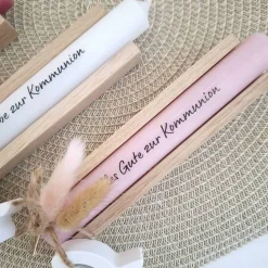 Kommunion Kommunionsgeschenk Geschenkset mit Fisch Geschenkset für Jungen und Mädchen Kommunionskerze Kerzenset Stabkerz