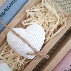 Kommunion Kommunionsgeschenk mit Dekoherz und Kerzenhalter rund Geschenkset für Jungen und Mädchen Kommunionskerze Kerze