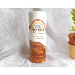 Kommunionkerze Andenkenkerze Design Pfeil - Holzkerze