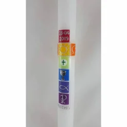 Kommunionkerze bunt, Regenbogen