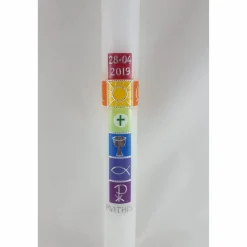 Kommunionkerze bunt, Regenbogen
