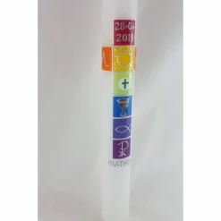 Kommunionkerze bunt, Regenbogen