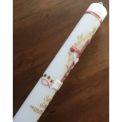 Kommunionkerze Mädchen rosa
