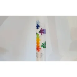 Kommunionkerze Puzzleteil, Regenbogen