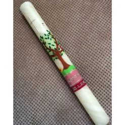 Kommunionkerze Taufkerze Lebensbaum, 25% Bienenwachs, handgeknetet, inkl. Beschriftungen, Farbwünsche möglich, Mädchen,