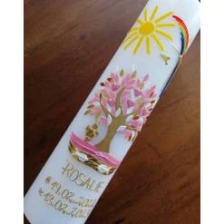 Kommunionkerze Taufkerze Mädchen Lebensbaum