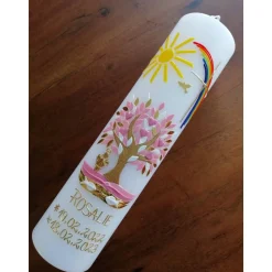 Kommunionkerze Taufkerze Mädchen Lebensbaum