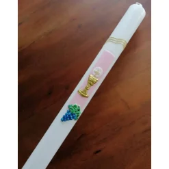 Kommunionkerze, Taufkerze Mädchen (inkl. Beschriftung + Aufbewahrungskarton)