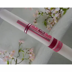 Kommunionkerze Taufkerze lang Mädchen Jungen violett pink silber Kreuz Taube Fisch Schleife Name Datum individualisierbar 400/40 mm oder 400/40 mm