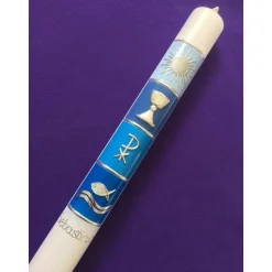 Kommunionkerze 40x4, inkl. Beschriftung Kommunionskerze, Kerze zur Kommunion oder Taufe, Farbwünsche möglich, keine Foli