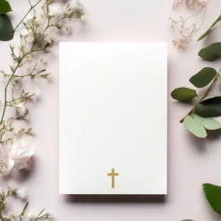 Kommunionseinladungskarten-Set 10er-Pack, florale Kommunionseinladung, blumige Einladung zur Kommunion