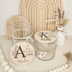 Kommunionsgeschenk mit Namen Geschenkglas Vorratsglas Gravur