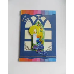 Kommunionskarte, Kerze Trauben, Glückwünsche  religiöse Anlässe