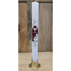 ​Kommunionskerze - Schwarz-marmoriert - 40x4 cm