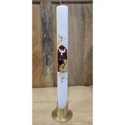 ​Kommunionskerze - Schwarz-marmoriert - 40x4 cm