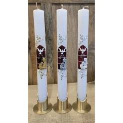 ​Kommunionskerze - Schwarz-marmoriert - 40x4 cm