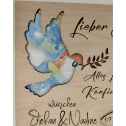 Konfirmation/ Geldgeschenk/ Taufe/Hochzeitsgeschenk /Geldgeschenk/Geburtstagsgeschenk/ holz /personalisiert