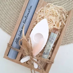 Konfirmation Geldgeschenk Konfirmationsgeschenk mit Kerzenhalter Fisch Geschenkset für Jungen und Mädchen Konfirmationsk