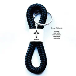 Konfirmation Geschenk: Personalisierter Schlüsselanhänger mit Name & Psalm – Kreuz Nr. 2