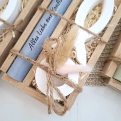 Konfirmation Konfirmationsgeschenk mit einem Fisch (Var 1) Kerzenhalter rund Geschenkset für Jungen und Mädchen Konfirma