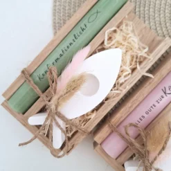 Konfirmation Konfirmationsgeschenk mit Kerzenhalter Fisch Geschenkset für Jungen und Mädchen Konfirmationskerze Kerzense