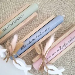 Konfirmation Konfirmationsgeschenk mit Fisch Geschenkset für Jungen und Mädchen Konfirmationskerze