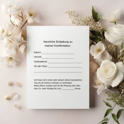 Konfirmationseinladungen 10er-Set in Rosa, rosa Konfirmationseinladungskarten, maritime Konfirmationseinladung