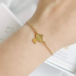 Konfirmationsgeschenk personalisiert, Geschenk zur Konfirmation Mädchen Jungen, Engel Armband mit Gravur Edelstahl