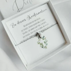 Konfirmationsgeschenk personalisiert, Geschenk zur Konfirmation Mädchen Jungen, Engel Armband mit Gravur Edelstahl