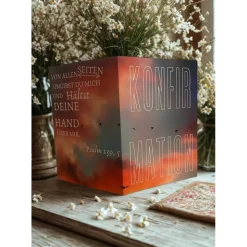 Konfirmationskarte Klappkarte A6 - Psalm 139,5 – Modernes Design Glaube Liebe Hoffnung -Edles 300g Papier