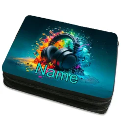 Kopfhörer Federmäppchen inkl. Inhalt mit Name / personalisierbar