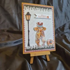 Kürbis Halloween Karte / Happy Halloween Grußkarte / Handgemachte Halloweenkarte / Halloweenkarte Clownmotiv