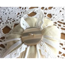 Kürbis Stoffkürbis Dekokürbis in Creme Shabby-Chic genäht von Hobbyhaus