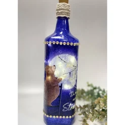 Kreative Dekoflasche " Bär mit Sterne "