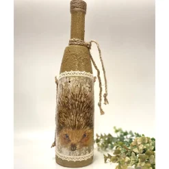 Kreative Dekoflasche " Igel "