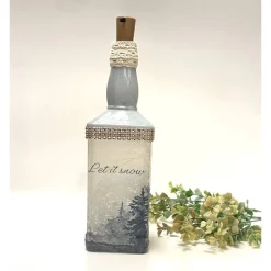 Kreative Dekoflasche " Let it snow"