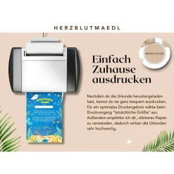 Kreative Urkunden Kindergeburtstag mit Meerestieren | Personalisierte Meeresforscher Urkunde für Kindergeburtstag |