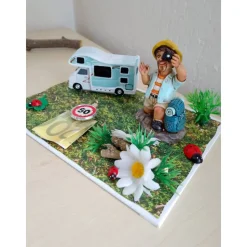 Kreatives Geldgeschenk zum 50. Geburtstag für Männer mit Wohnmobil und Urlauber