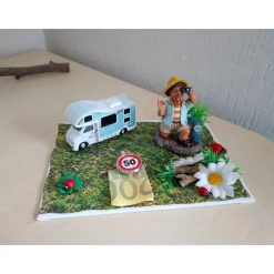 Kreatives Geldgeschenk zum 50. Geburtstag für Männer mit Wohnmobil und Urlauber