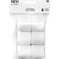 Kreppbänder weiß 6 Rollen a 10 m 35 mm breit