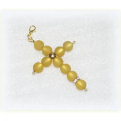 Kreuz aus Polarisperlen, Anhänger Charm großes Kreuz