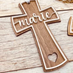 Kreuz zur Taufe | Holzkreuz zur Konfirmation | Kommunionskreuz als Geschenk | Kinderkreuz mit Namen | Patenkind