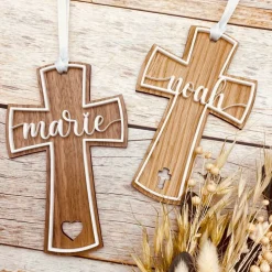 Kreuz zur Taufe | Holzkreuz zur Konfirmation | Kommunionskreuz als Geschenk | Kinderkreuz mit Namen | Patenkind