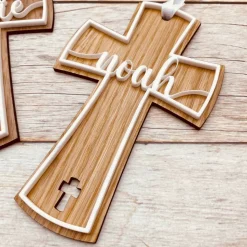 Kreuz zur Taufe | Holzkreuz zur Konfirmation | Kommunionskreuz als Geschenk | Kinderkreuz mit Namen | Patenkind