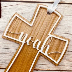 Kreuz zur Taufe | Holzkreuz zur Konfirmation | Kommunionskreuz als Geschenk | Kinderkreuz mit Namen | Patenkind