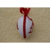 Kreuzstich Osterei Handarbeit gestickt  religiöses Motiv   9cm, rot weiß,