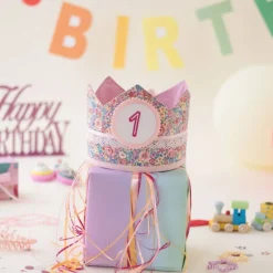Krone für den Kindergeburtstag, Geburtstagskrone, Kinderkrone, Geburtstagskrone mit Zahlen, Erster Geburtstag