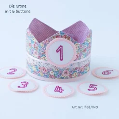 Krone für den Kindergeburtstag, Geburtstagskrone, Kinderkrone, Geburtstagskrone mit Zahlen, Erster Geburtstag