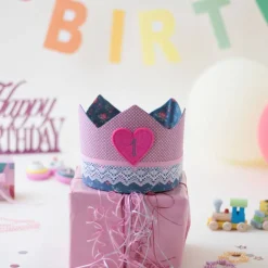 Krone für den Kindergeburtstag, Geburtstagskrone mit Zahlen, Krone 1. Geburtstag, Stoffkrone für Mädchen
